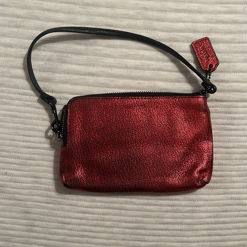 Red and black coach wristlet - Picture 2 of 3